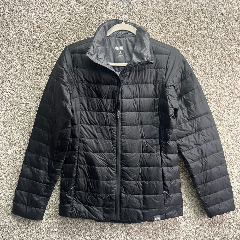 REI Co-op Jacket Women's Small Black Lightweight 650‎ Down Puffer